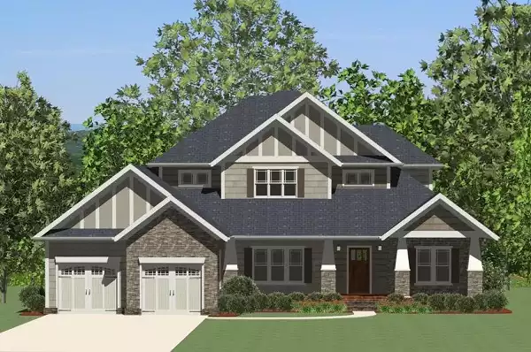 image of large craftsman house plan 5518